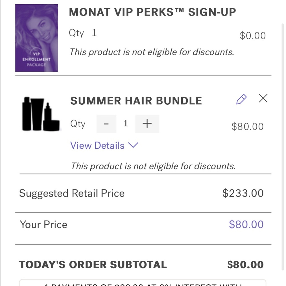 MONAT Hair growth products
